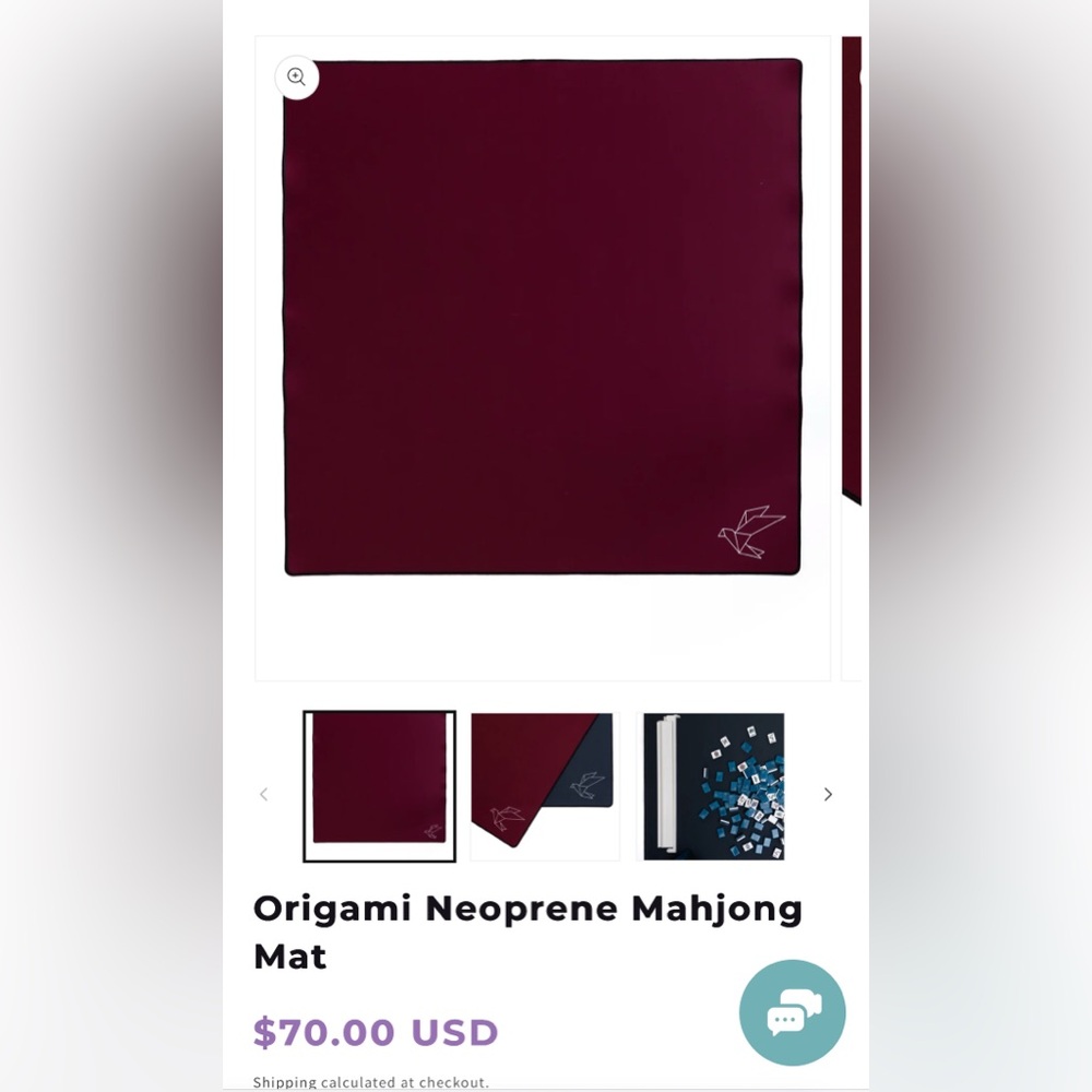 Neoprene Mahjong Mat - Burgundy